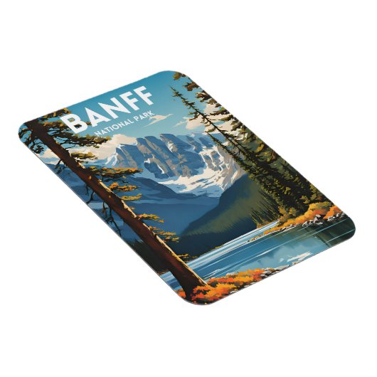 バンフ国立公園旅行伝統的ポスター マグネット (右側)