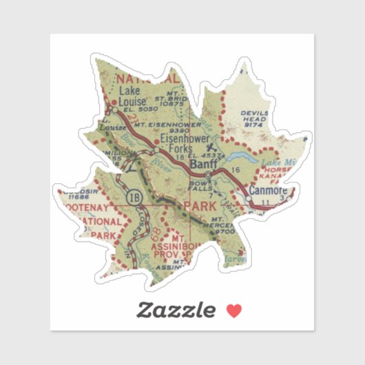 バンフ国立公園50の地図 シール (シート)