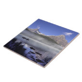 バンフ州の水鳥湖のカヌーの漁師 タイル (側面)