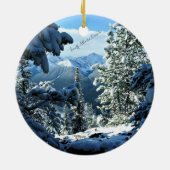 バンフ、アルバータ、カナダ雪に覆われた セラミックオーナメント (裏面)