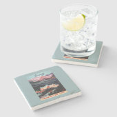 バンフ・スプリングス・ホテルポスターの概観 ストーンコースター (横)