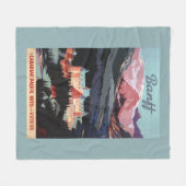 バンフ・スプリングス・ホテルポスターの概観 フリースブランケット (正面(横))