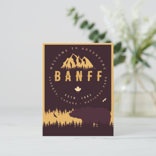 バンフNPカナダロッキーマウンテンズヴィンテージ土産 ポストカード (スタンド正面)