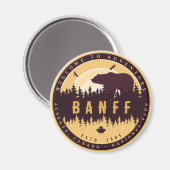 バンフNPカナダロッキーマウンテンズヴィンテージ土産 マグネット (正面/裏面)