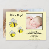 バンブルハチベビー写真誕生のお知らせ シーズンカード (正面/裏面)