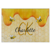 バンブルハチ蜂蜜のモノグラムを滴下する蜂蜜 カッティングボード (正面)