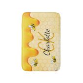 バンブルハチ蜂蜜のモノグラムを滴下する蜂蜜 バスマット (正面縦)