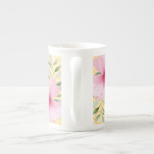 バンブルビーイエローハニカムフローラ名 ボーンチャイナマグカップ (裏面)