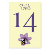 バンブルビーラベンダーフラワーイエロー結婚ズ テーブルナンバー (正面)