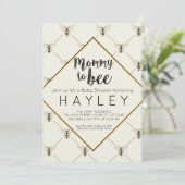 バンブルビー ヴィンテージ マミー トゥ ビー シャワーの招待状 招待状 (スタンド正面)
