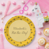 バンブルミツバチおよびハニカム誕生日紙プレート ペーパープレート (パーティー)