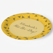 バンブルミツバチおよびハニカム誕生日紙プレート ペーパープレート (アングル)