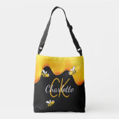 バンブルミツバチ蜂蜜がモノグラムブラックゴールデンを滴下 クロスボディバッグ (裏面)