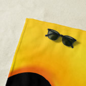 バンブルミツバチ蜂蜜がモノグラムブラックゴールデンを滴下 ビーチタオル (インサイチュ)