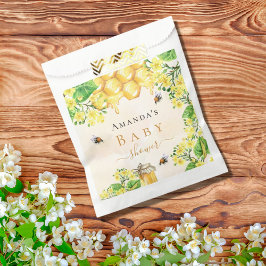 バンブルミツバチ蜂蜜の黄色い花模様赤ちゃんシャワー フェイバーバッグ