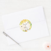 バンブルミツバチ蜂蜜の黄色結婚花模様 ラウンドシール (封筒)