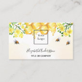 バンブルミツバチ蜂蜜イエローフローラqrコードロゴ 名刺 (正面)