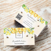 バンブルミツバチ蜂蜜イエローフローラqrコードロゴ 名刺