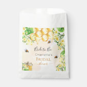 バンブルミツバチ蜂蜜イエロー花模様ブライダルシャワー フェイバーバッグ (正面)