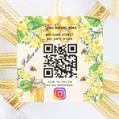 バンブルミツバチ黄色のフローラビジネスソーシャルメディア スクエアシール