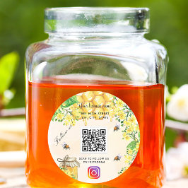 バンブルミツバチ黄色のフローラビジネスソーシャルメディア ラウンドシール