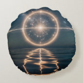 バンブロック付きドリーミーお洒落ウォータカラー枕 ラウンドクッション (裏面)