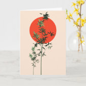 バンブーアンドレッドサン誕生日 カード (黄色い花)