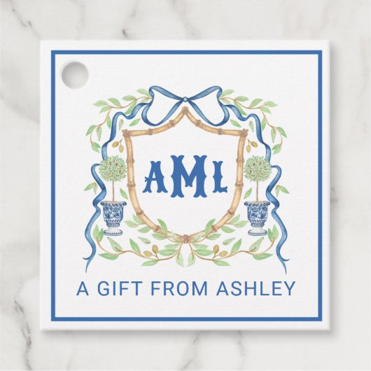 バンブーオリーブのトピアリークレスト | モノグラム フェイバータグ (正面)