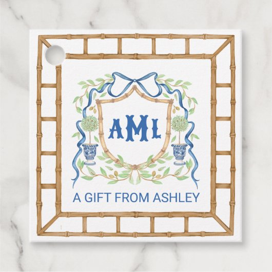 バンブーオリーブのトピアリークレスト | モノグラム フェイバータグ (正面)