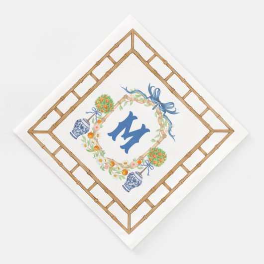 バンブーオレンジトピアリークレスト | 1文字モノグラム (コーナー)