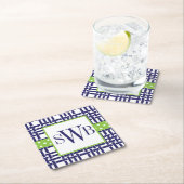 バンブーグロスグレインモノグラムの紙コースター スクエアペーパーコースター (インサイチュ)