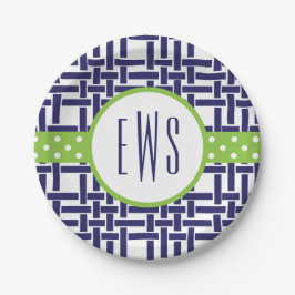 バンブーグロスグレインモノグラムの紙プレート ペーパープレート