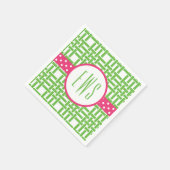 バンブーグロモノグラムのンパーティーナプキン スタンダードカクテルナプキン (角)