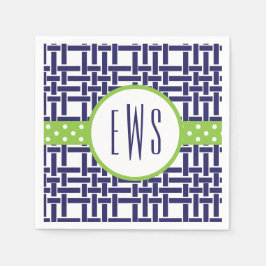 バンブーグロモノグラムのンパーティーナプキン スタンダードカクテルナプキン