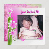 バンブーケ誕生日パーティー 招待状 (正面/裏面)