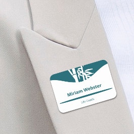 バンブーシルエットライフコーチティール（緑がかった色）&ホワイト 名札