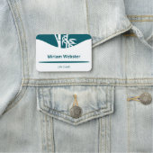 バンブーシルエットライフコーチティール(緑がかった色)&ホワイト 名札 (インサイチュ)