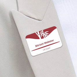 バンブーシルエットライフコーチレッド&ホワイト 名札