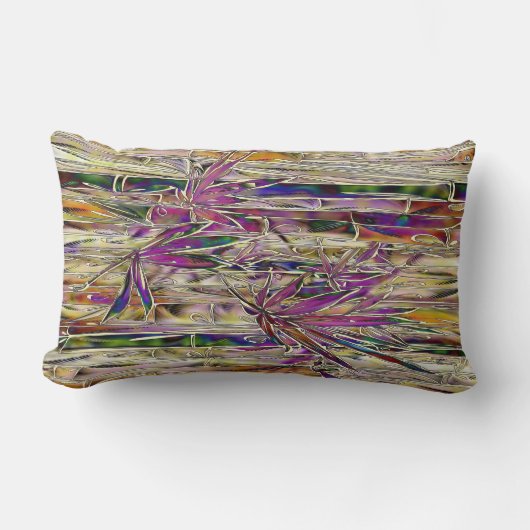 バンブーツリーデジタ絵画ルのオリジナルアート投手 ランバークッション (正面)