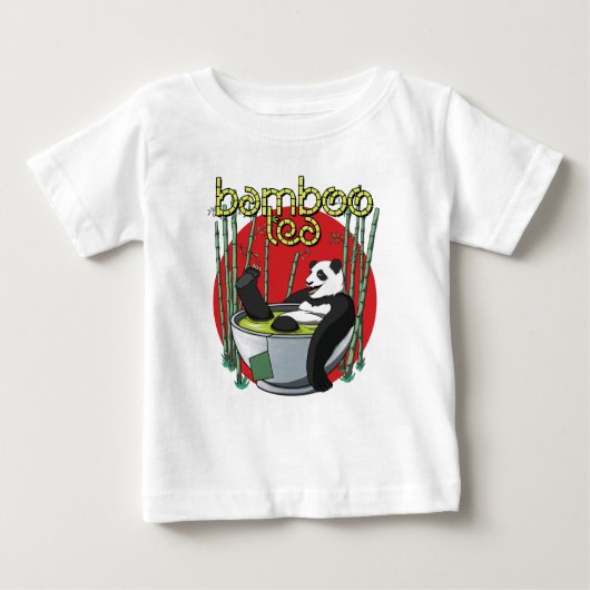 バンブーティードリンカーパンダ ベビーTシャツ (正面)