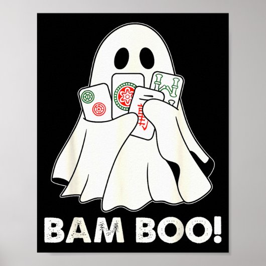 バンブーハロウィンゴースト麻雀面白いコスチュームゲーム ポスター (正面)