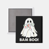 バンブーハロウィンゴースト麻雀面白いコスチュームゲーム マグネット (正面/裏面)
