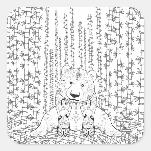 バンブーパンダドードル スクエアシール (正面)