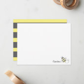 バンブービー Bee 黒 黄色 ストライプ 文房具 ノートカード (正面/裏面インサイチュ)