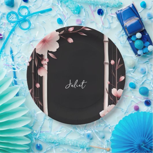 バンブーピンク桜さくらんぼブロッサムブライダルシャワー ペーパープレート (パーティー)