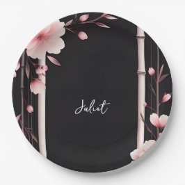 バンブーピンク桜さくらんぼブロッサムブライダルシャワー ペーパープレート