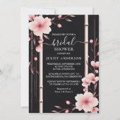 バンブーピンク桜さくらんぼブロッサムブライダルシャワー 招待状 (正面)