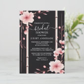 バンブーピンク桜さくらんぼブロッサムブライダルシャワー 招待状 (スタンド正面)