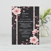 バンブーピンク桜さくらんぼブロッサムリハーサルディナー 招待状 (スタンド正面)