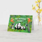 バンブーフォレストのパンダと友人 カード (黄色い花)